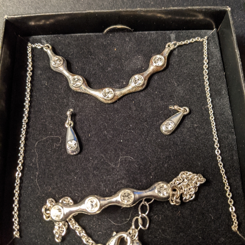 Silver Plated Austrian Crystal Set